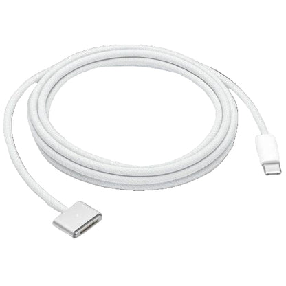 White USB-C cable on a white background