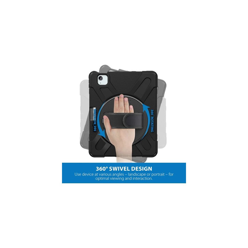 Strike Apple iPad Air 13 2024 Rugged Case with Hand Strap & Lanyard Shoulder Strap